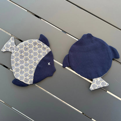 2 sous-verre poissons pour montrer la doublure